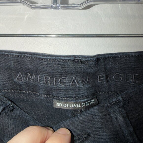 American Eagle Curvy High Rise Shortie Shorts Size 6 Black - Picture 3 of 6